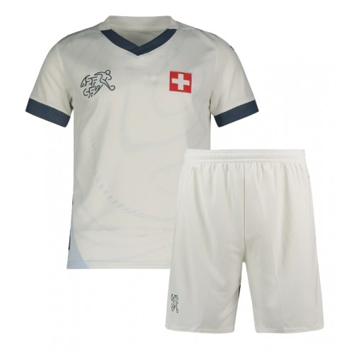 Maglia Calcio Svizzera Seconda Divisa Bambino Europei 2024 Manica Corta (+ pantaloncini)